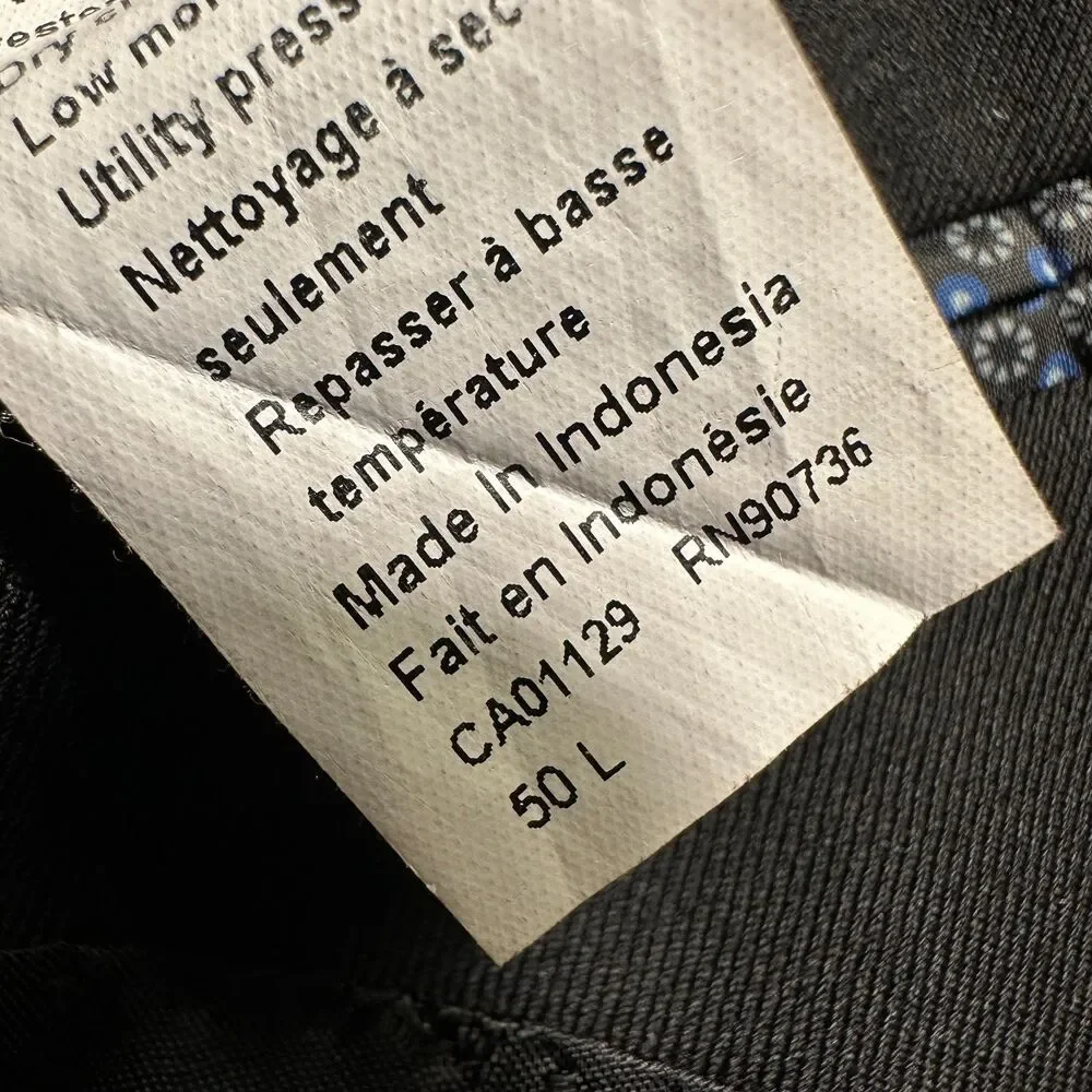 RALPH LAUREN Mens Blazer 50L Sport Coat Two Button Suit Jacket Black StretchWool